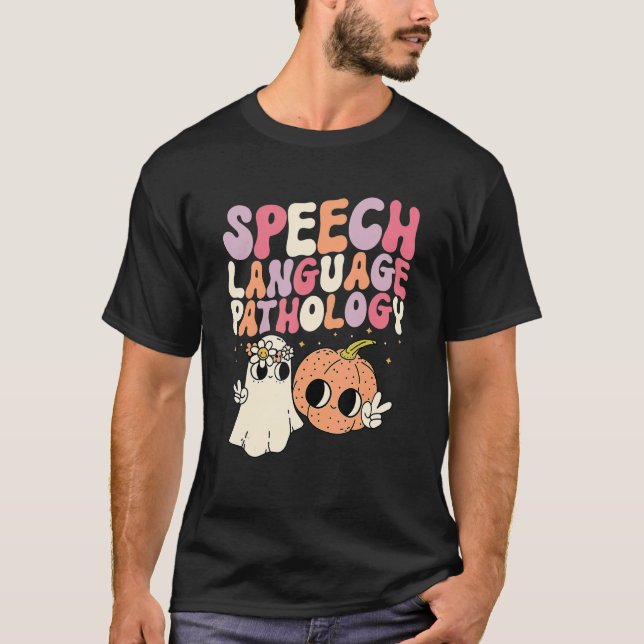 Speech Language Pathology Retro Halloween Speech T T Shirt (Framsida)