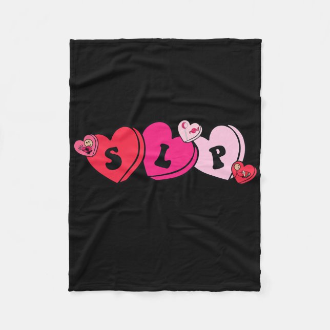 Speech Therapist Valentine's Day  Fleecefilt (Framsidan)