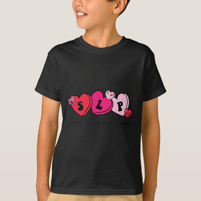 Speech Therapist Valentine's Day  T Shirt (Framsida)