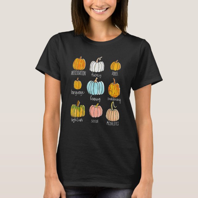 Speech Therapy SLP Pumpkin Thanksgiving Sped Teach T Shirt (Framsida)