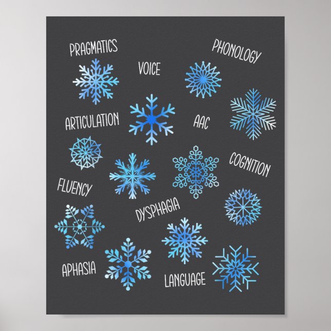 Speech Therapy Snowflake Winter Vocabulary Theme F Poster (Framsidan)