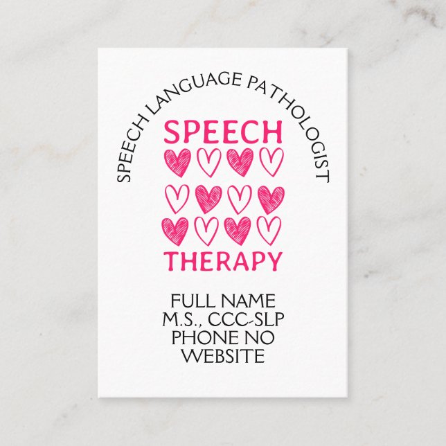 Speech Therapy Speech Language Therapist Visitkort (Framsida)