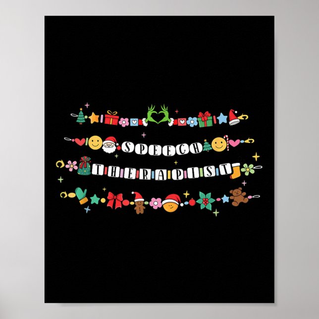 Speech Therast Bracelet Christmas Friendship Slp X Poster (Framsidan)