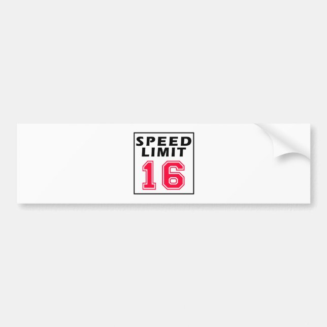 Speed begränsar 16 födelsedagdesigner bildekal (Framsidan)