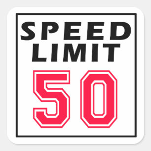 Speed begränsar 50 födelsedagdesigner fyrkantigt klistermärke