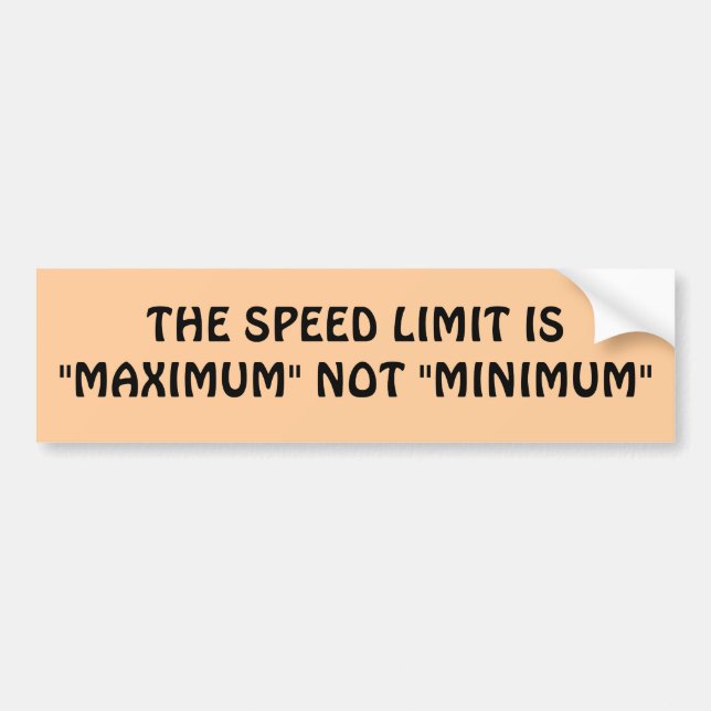 Speed begränsar maximum eller minimi? bildekal (Framsidan)
