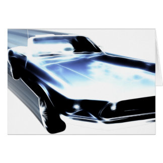 Speed Blue Mustang Card Hälsningskort