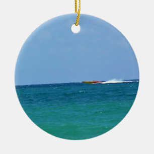 Speed Boat, Fort Lauderdale, Florida Julgransprydnad Keramik