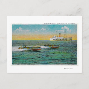 Speed Boating in Catalina Island, Kalifornien Vykort