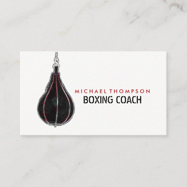 Speed Boll, Boxer, Boxing Trainer Visitkort (Framsida)