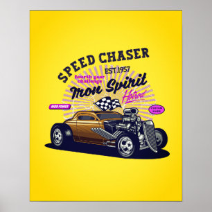Speed Chaser Vintage bil Poster