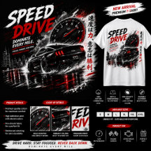 Speed Drive Racing Car T-shirt – vit t-shirt