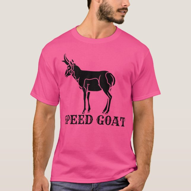 Speed Goat Funny presenterar Speed Goat Pronghorn  T Shirt (Framsida)