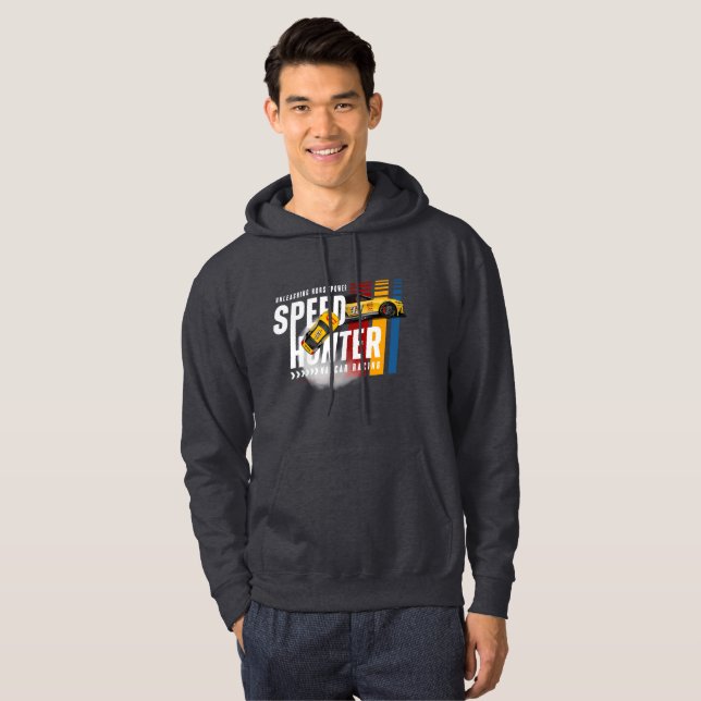 Speed Hunter (mörkt läge) | Män Hoodie (Hel framsida)