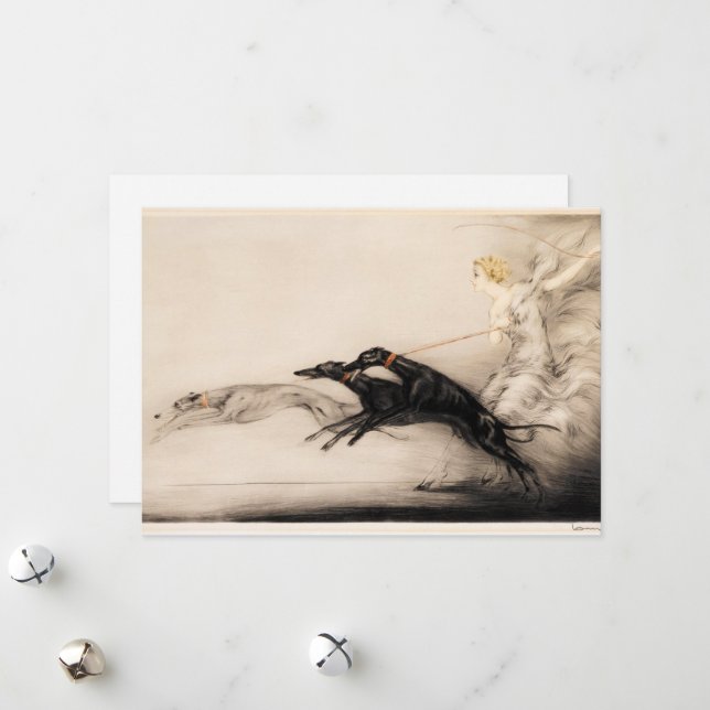 Speed II, Vitesse, 1933 av Louis Icart Julkort (Fram/Back In Situ)