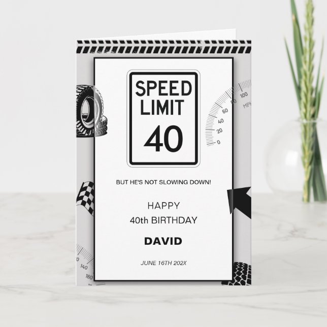 Speed Limit Mans 40-årsdag  Kort (Framsida)