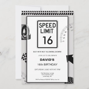 Speed Limit Pojkens 16-årsdag Inbjudningar