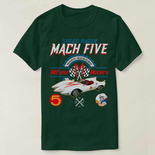 Speed Racer Mach 5 Mifune Motors T Shirt (Design framsida)