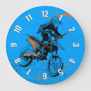 Speed Racer - Motocross Racer Large Clock Stor Klocka