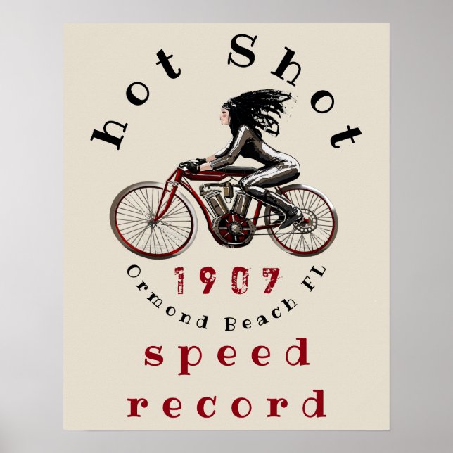 speed record ormond beach poster (Framsidan)