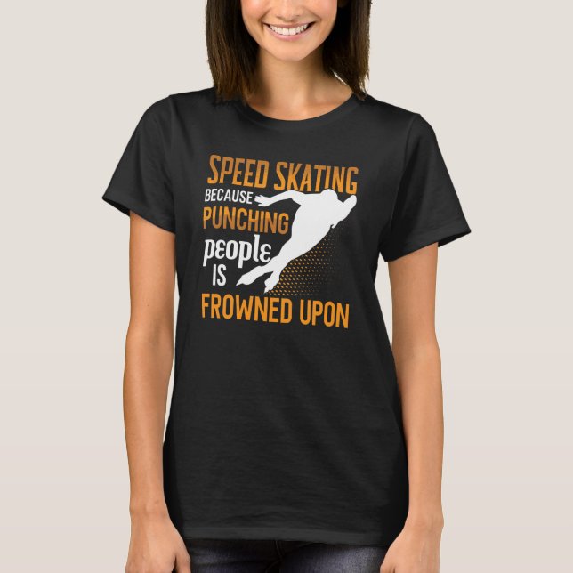 Speed Skating Skates Short Track Skater Workout Tr T Shirt (Framsida)