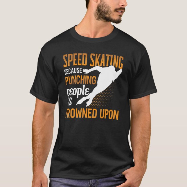 Speed Skating Skates Short Track Skater Workout Tr T Shirt (Framsida)
