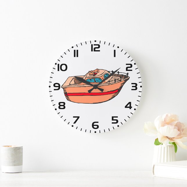 Speedbåtsillustration Kul nautisk båtdesign Stor Klocka (Skapare uppladdad)