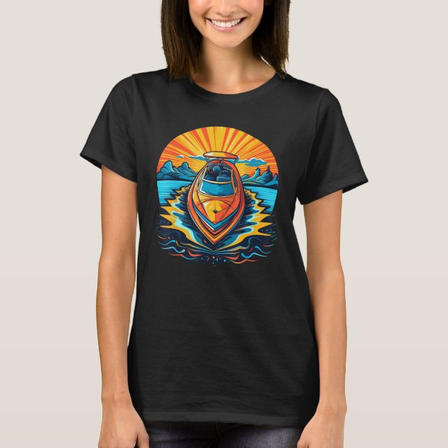 Speedboat for boating t shirt (Framsida)