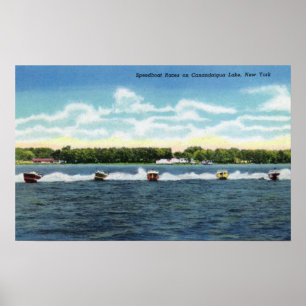 Speedboattävlingar på sjön poster