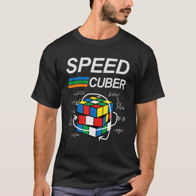 Speedcuber Tävlande Pussel Speedcubing Spelare T Shirt (Framsida)