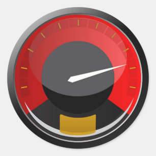 Speedometer Runt Klistermärke