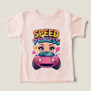 Speedprinsessa Rosa Bil Flick Racing Kul 👑 T Shirt