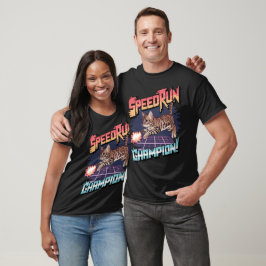Speedrun-mästare - Bengalisk katt Pixel Art T Shirt