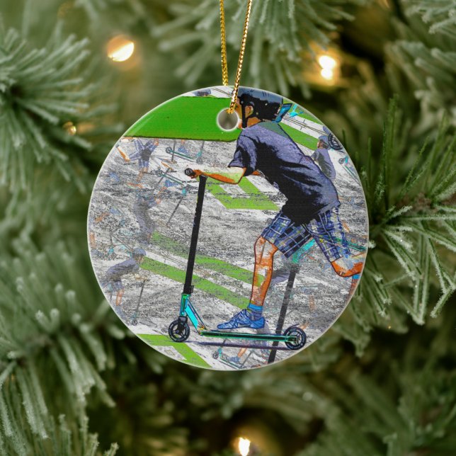 Speedster - Scooter Rider Ceramic Ornament (Träd)