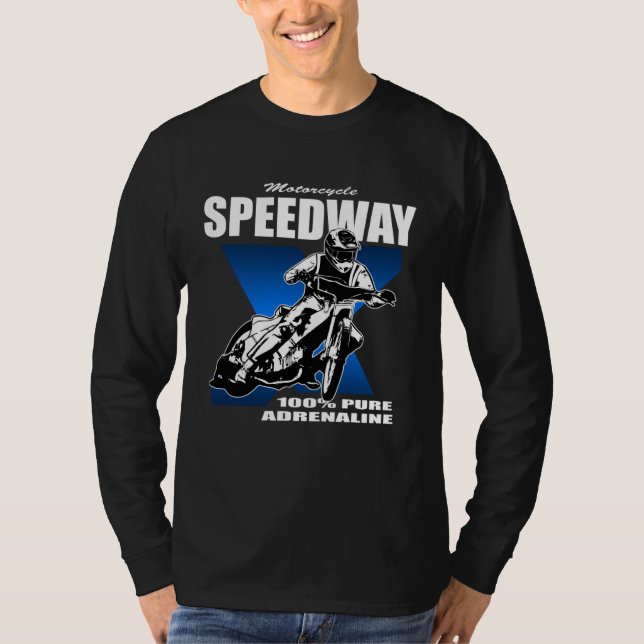 Speedway railway sport motorcycle racing driver t shirt (Framsida)