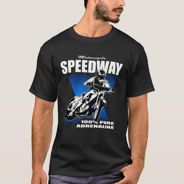 Speedway railway sport motorcycle racing driver t shirt (Framsida)