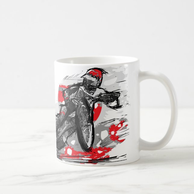 Speedwaylägenheten spårar motorcykelraceren kaffemugg (Höger)