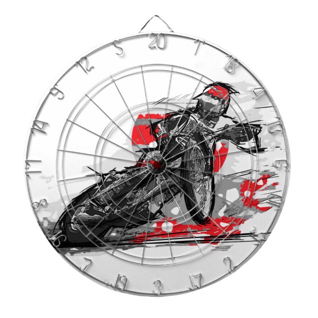 Speedwaylägenheten spårar motorcykelraceren piltavla (Framsidan)