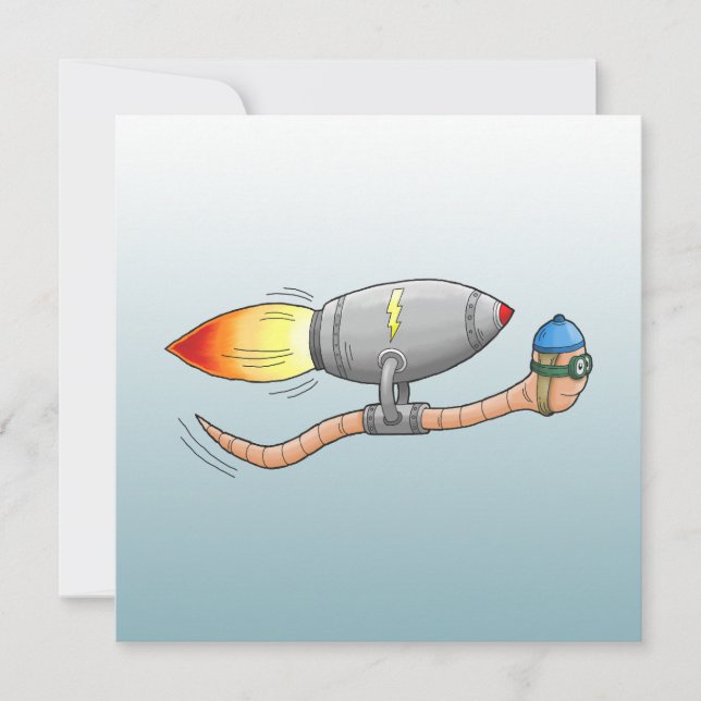 Speedy Rocket Mask Birthday Card Kort (Framsida)