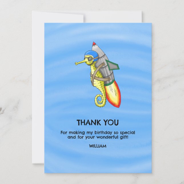 Speedy Rocket Seahorse - tackkort Tack Kort (Framsida)