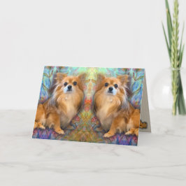 Spegel bild av Long Hair Chihuahua-födelsedagen Kort