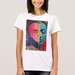Spegel-bildstatus: Ansikte Design T-Shirt" T Shirt