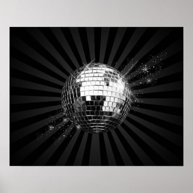 Spegel Disco Boll på Svarta havet Poster (Framsidan)