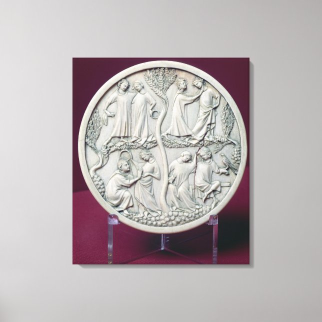 Spegel fodral skildrar fridfulla scener, 1320-30 canvastryck (Framsida)