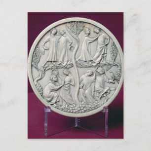 Spegel fodral skildrar fridfulla scener, 1320-30 vykort
