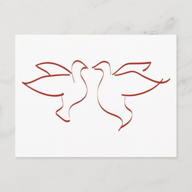 Spegel Image Doves Clipart Vykort (Framsida)
