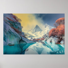 Spegel sjö i bergsområdena poster
