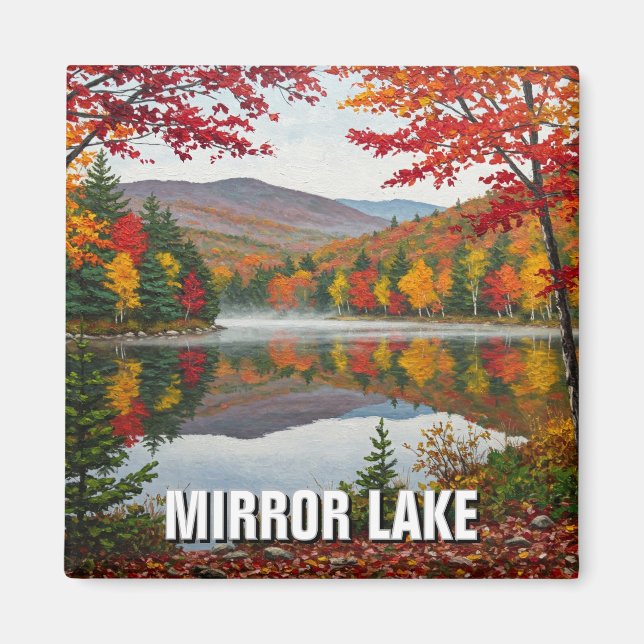 Spegel Sjö New Hampshire Travel Magnet (Framsidan)