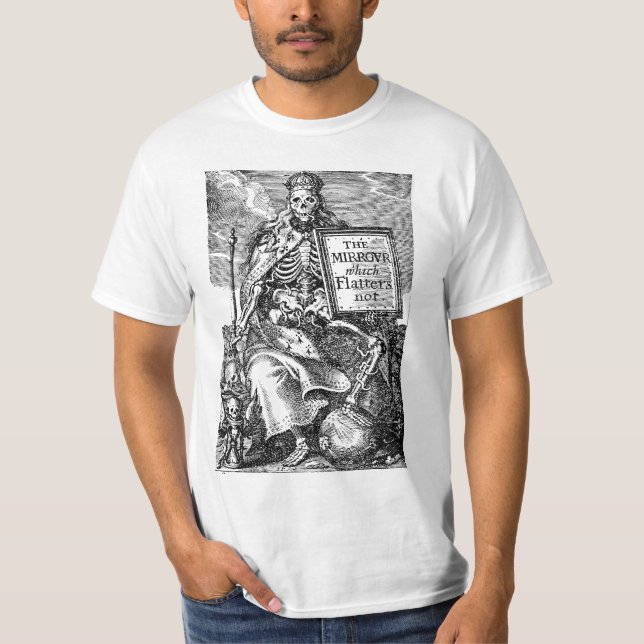 Spegel som smickrar för att inte värdera tee (Framsida)
