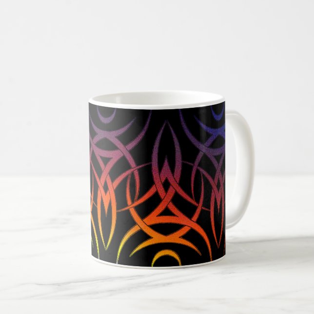 Spegel Tribal ( Regnbåge ) Kaffemugg (Framsida höger)